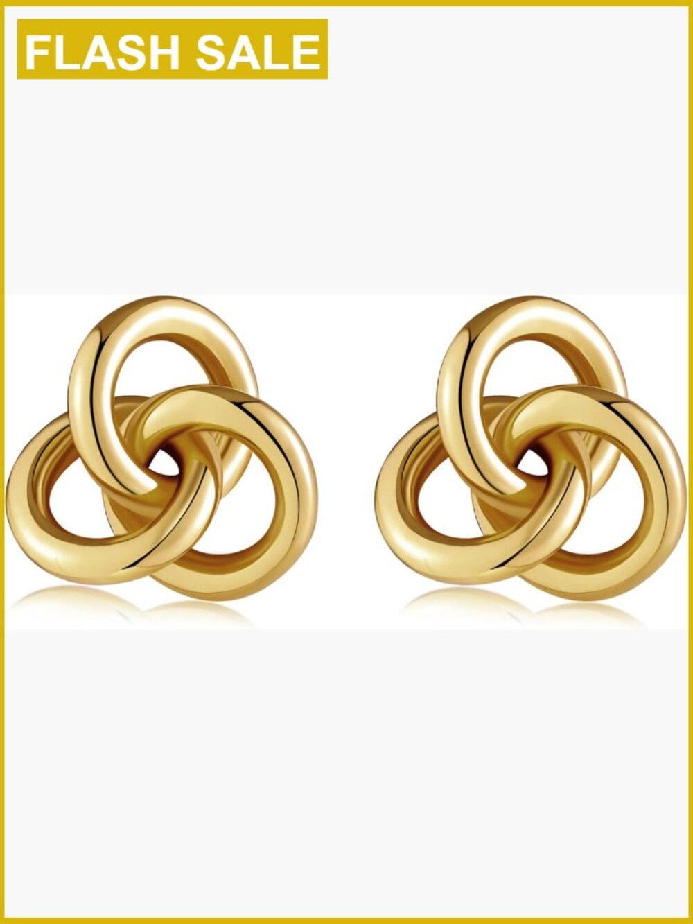 Gold Knot Drop Dangle Earrings, 14K Gold Plated, Hypoallergenic, Lightweight